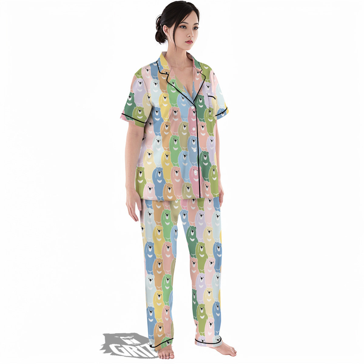 Polar Bear Pastel Print Pattern Women's Pajamas Set-grizzshop