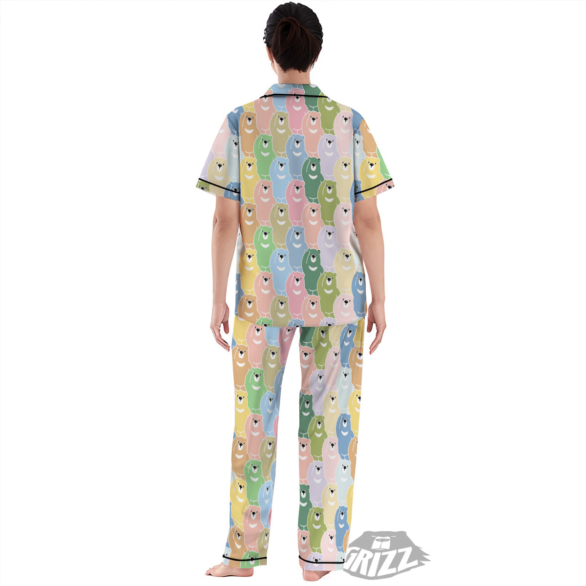 Polar Bear Pastel Print Pattern Women's Pajamas Set-grizzshop