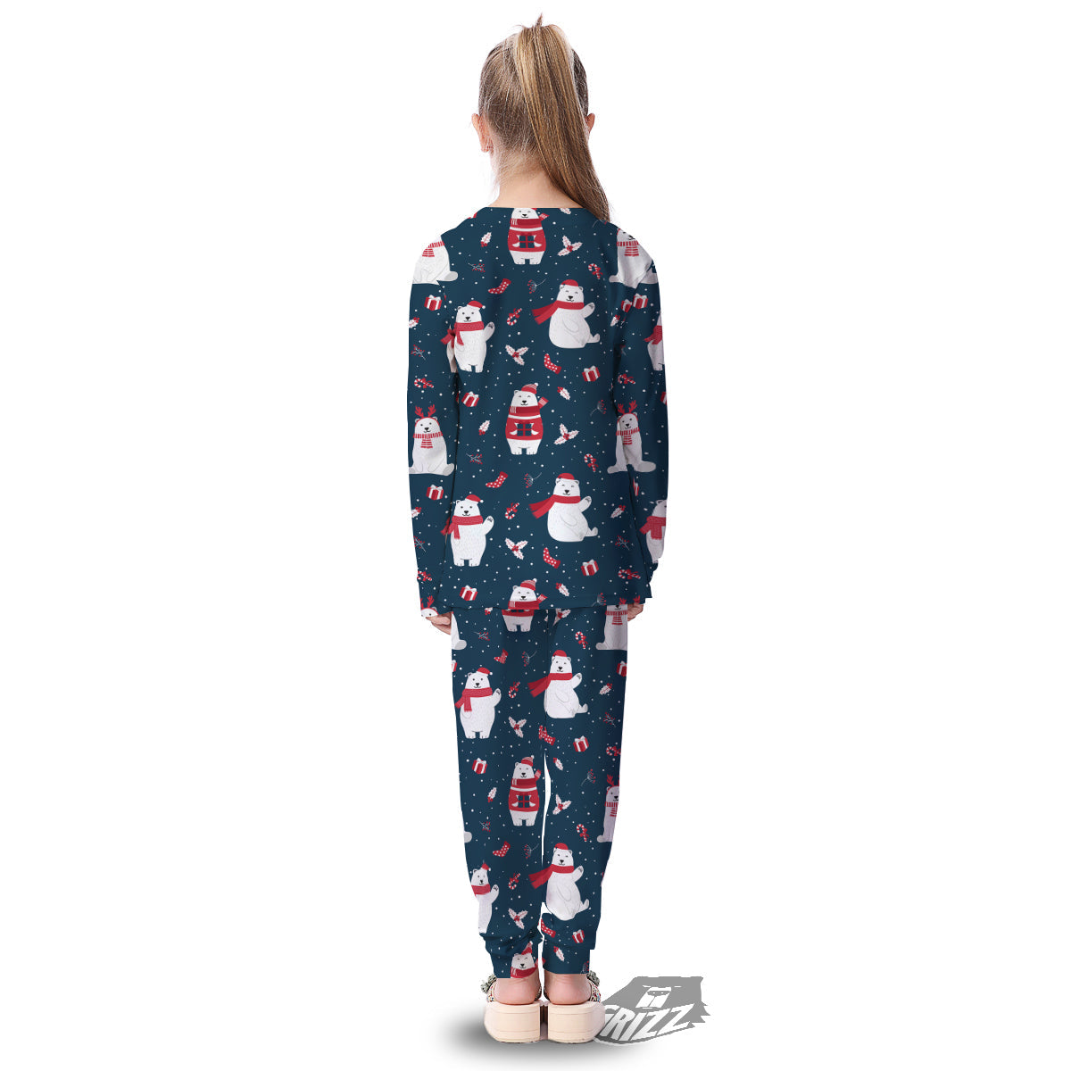 Polar Bear Xmas Print Pattern Kid's Pajamas-grizzshop