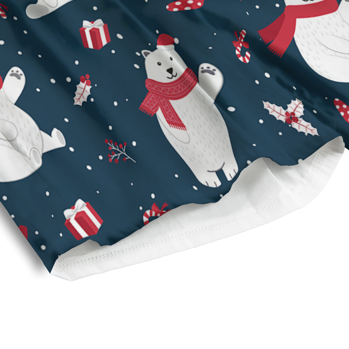 Polar Bear Xmas Print Pattern Men's Athletic Shorts