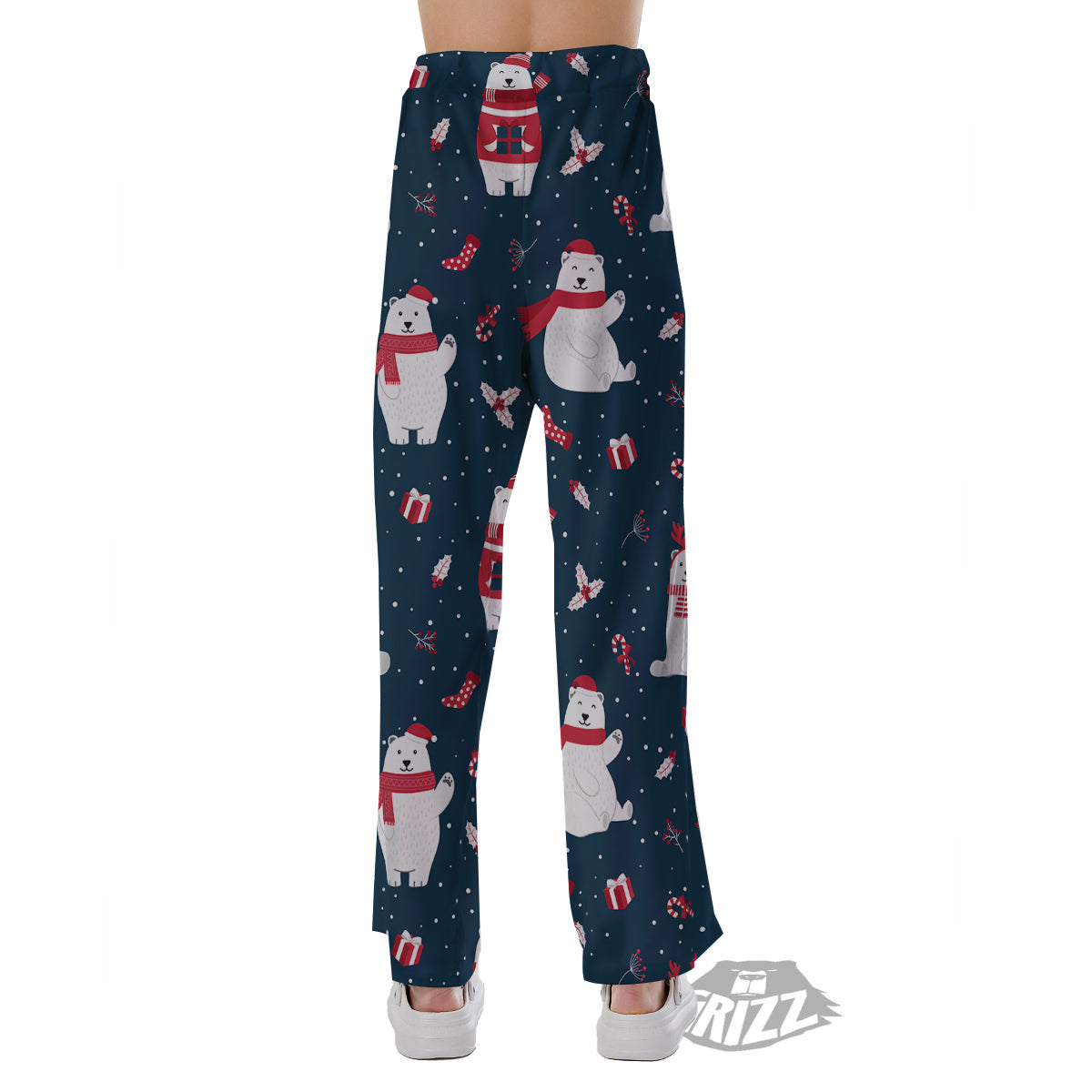 Polar Bear Xmas Print Pattern Pajama Pants-grizzshop