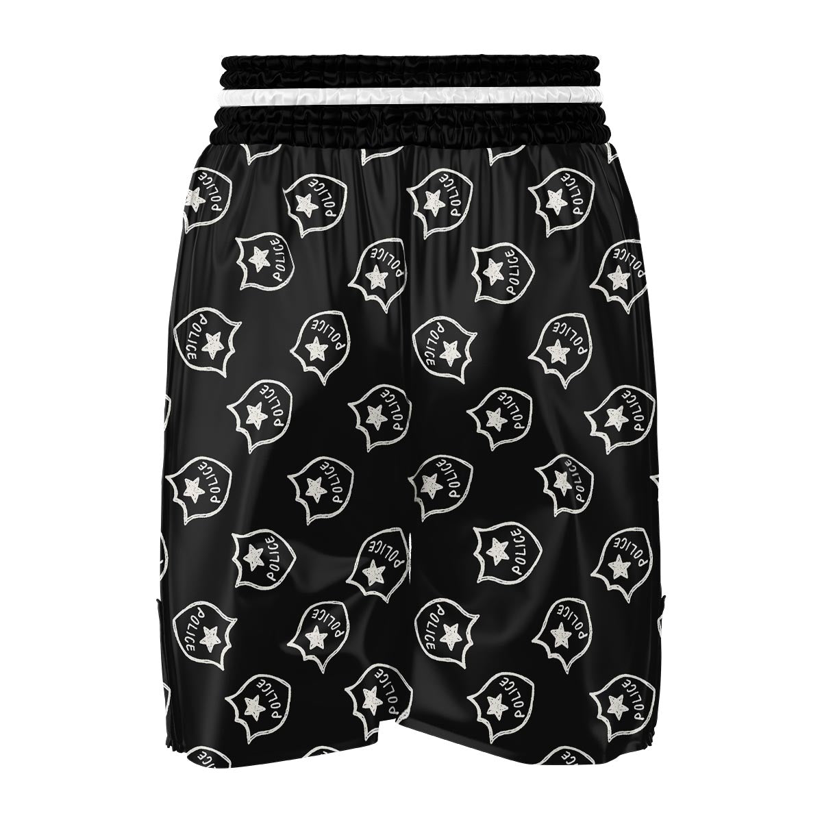 Police Pattern Print Boxing Shorts-grizzshop