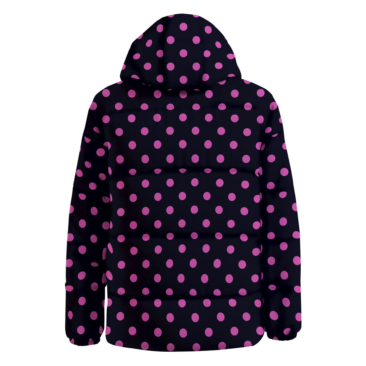 Polka Dot Black And Pink Print Pattern Down Jacket-grizzshop