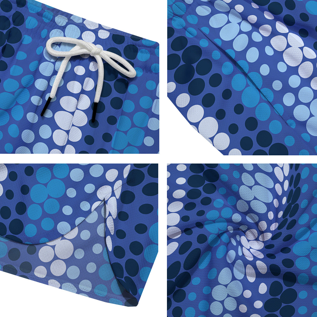 Polka Dot Blue Striped Print Pattern Men's Running Shorts-grizzshop