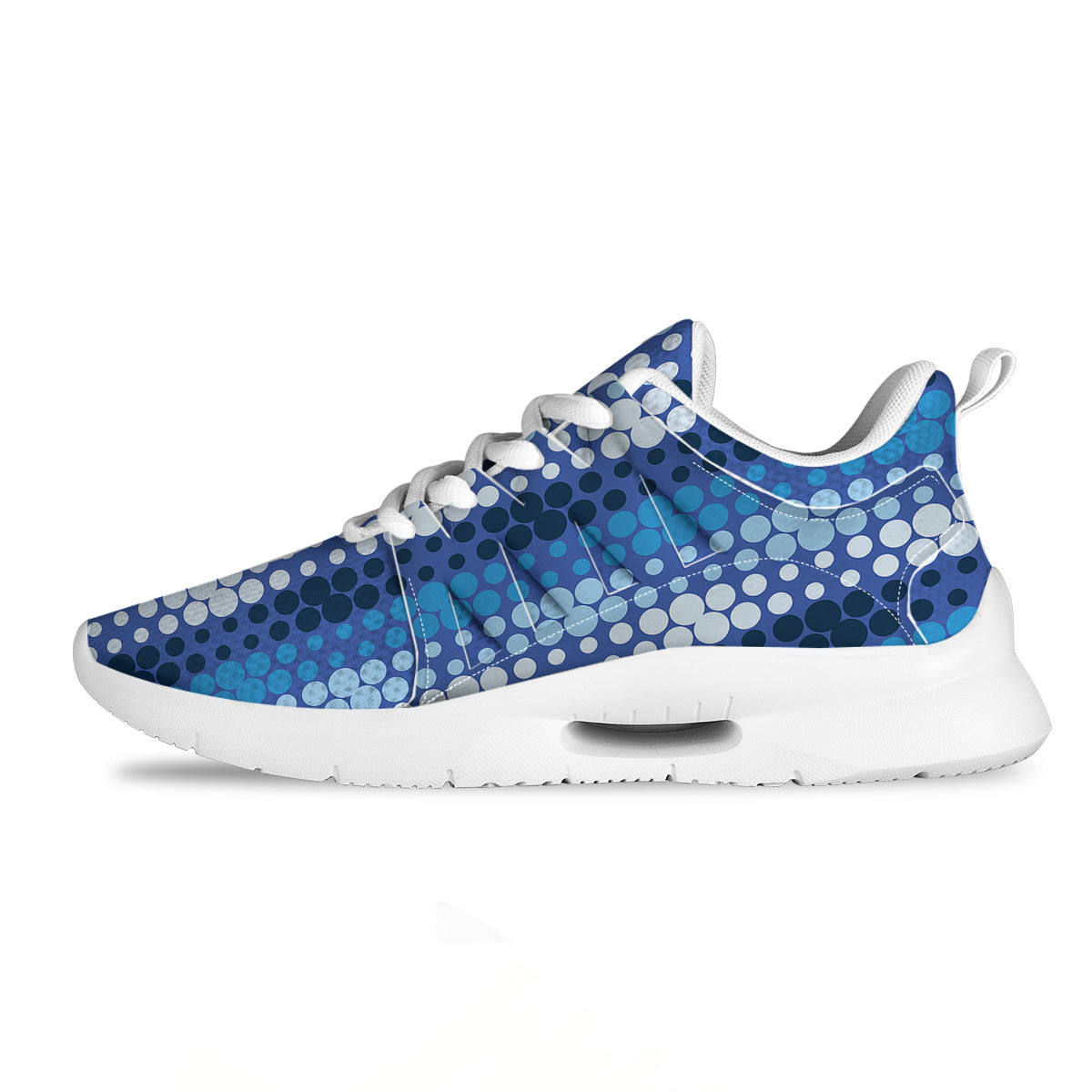 Polka Dot Blue Striped Print Pattern Tennis Shoes-grizzshop