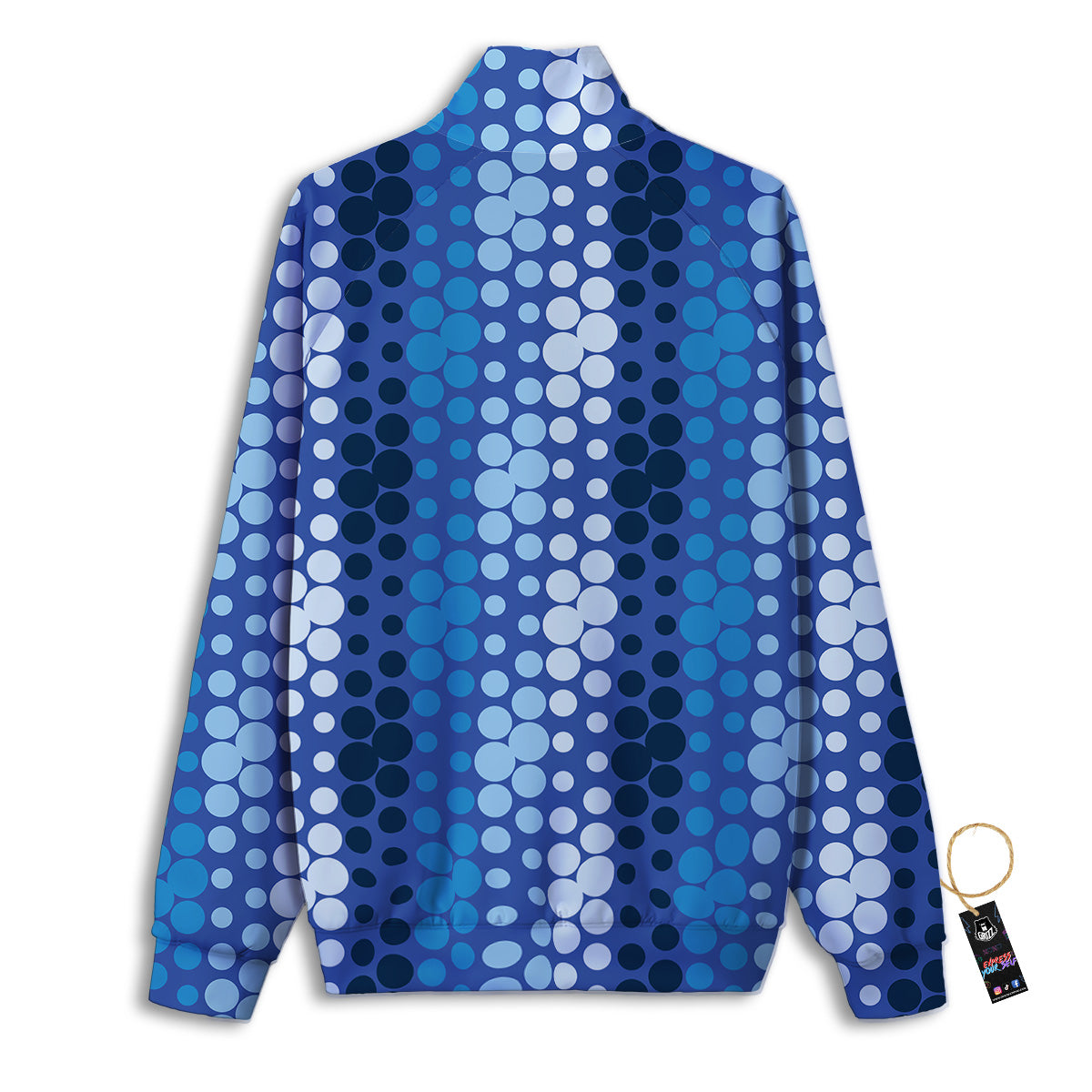 Polka Dot Blue Striped Print Pattern Track Jacket-grizzshop