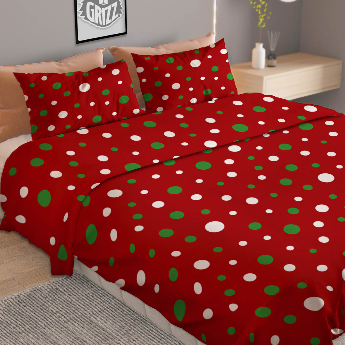 Pentagram Fiery Reversed Print Duvet Cover Bedding Set