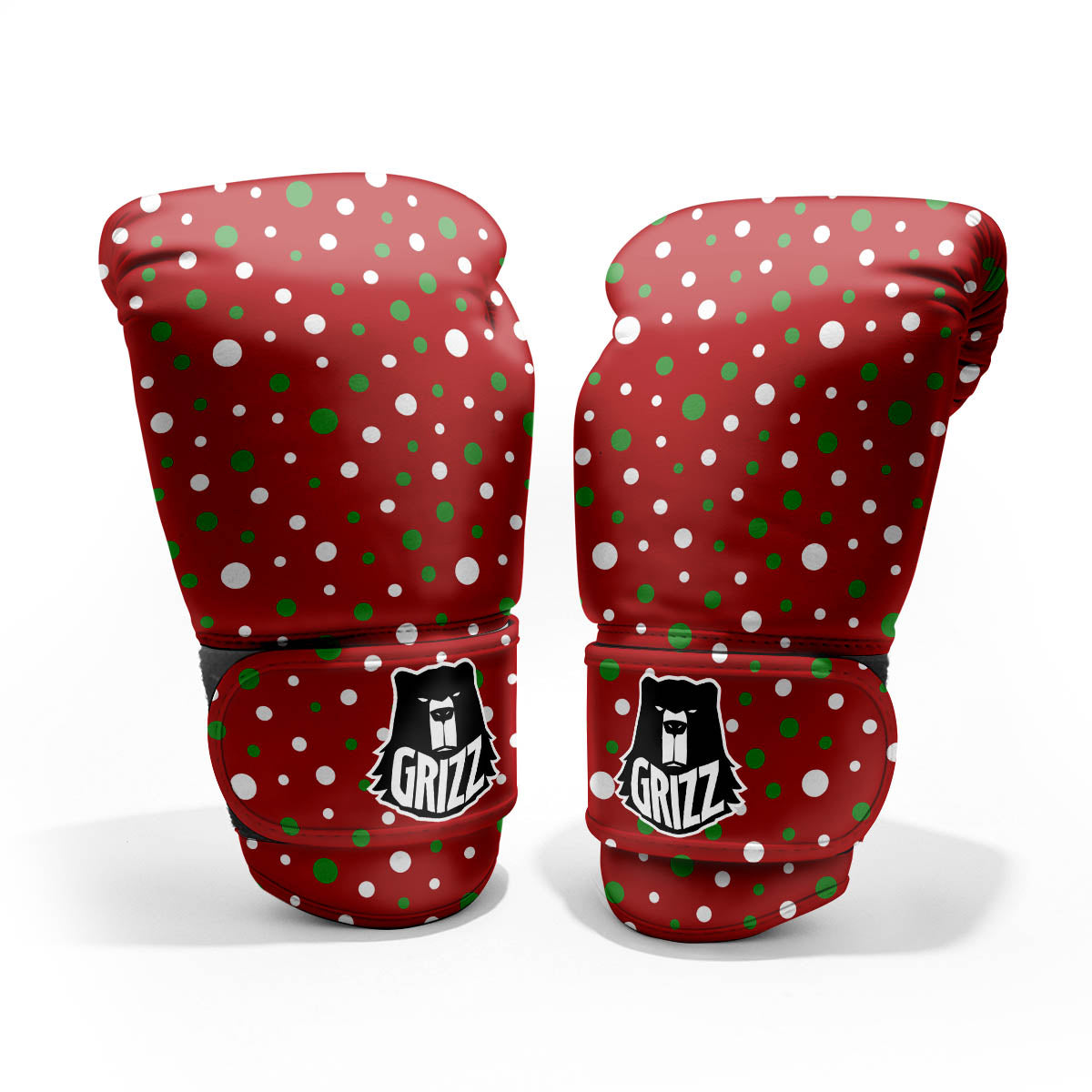 Polka Dot Christmas Style Print Pattern Pro Boxing Glove
