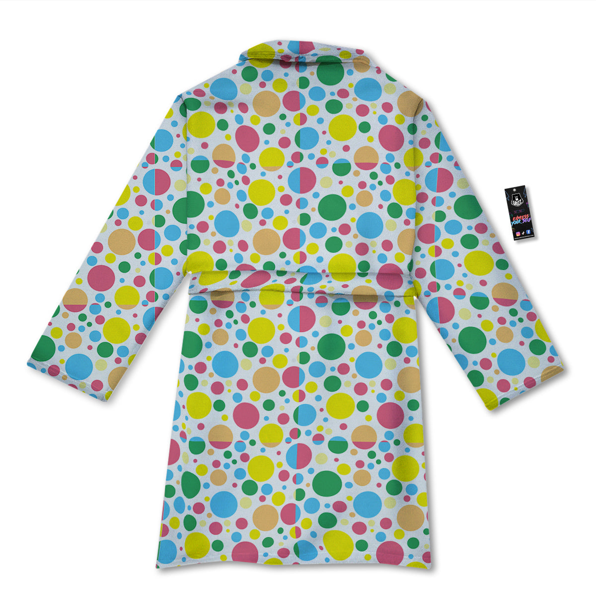 Polka Dot Colorful Print Pattern Bathrobe-grizzshop
