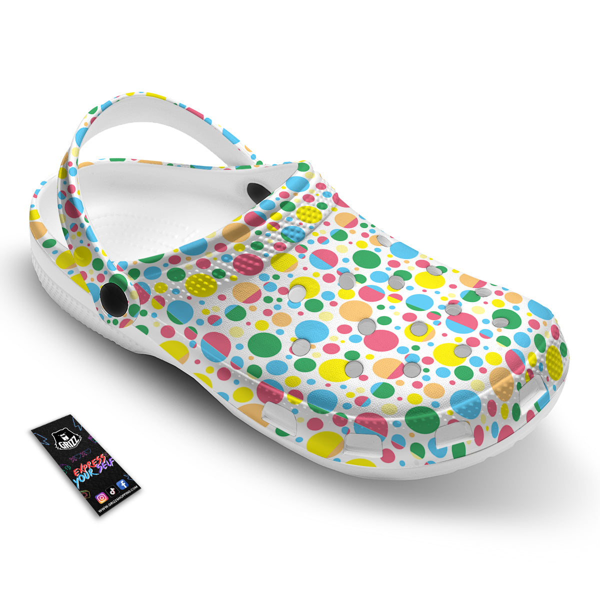 Polka Dot Colorful Print Pattern Clog-grizzshop