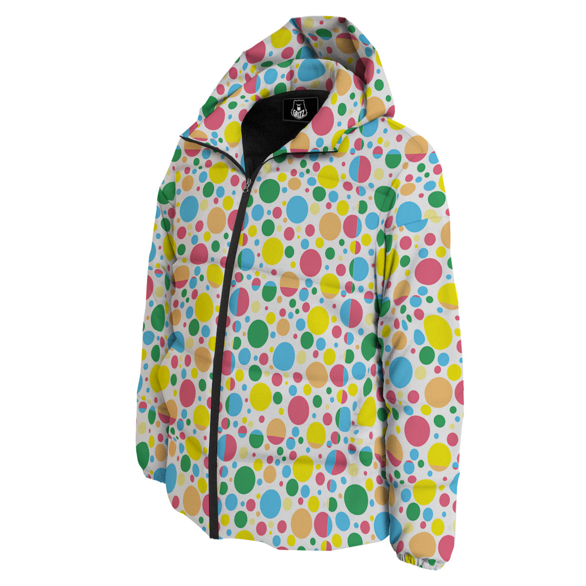Polka Dot Colorful Print Pattern Down Jacket-grizzshop