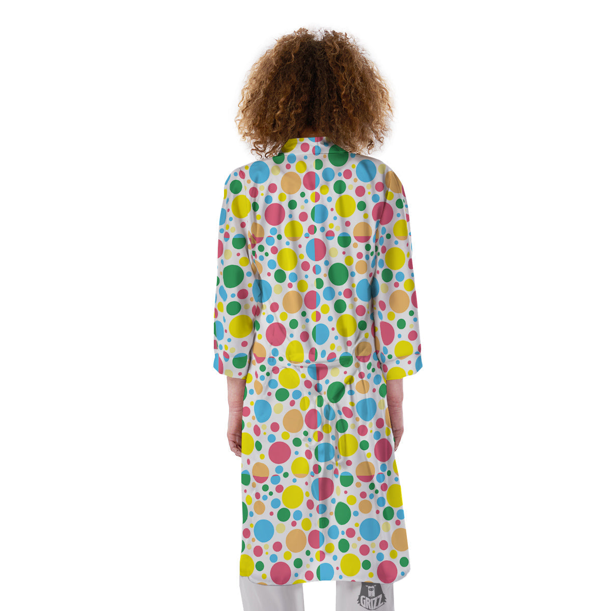 Polka Dot Colorful Print Pattern Kimono-grizzshop