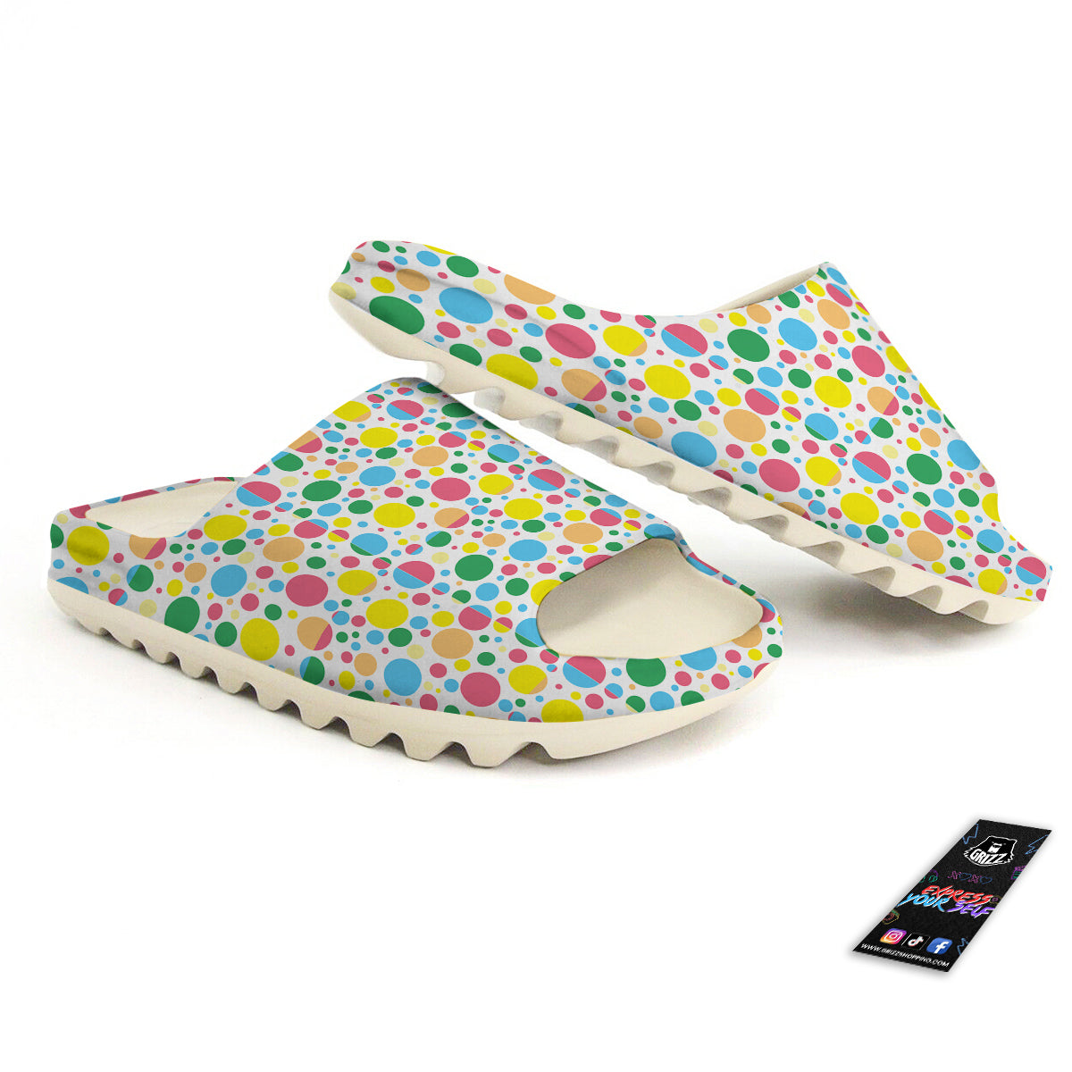 Polka Dot Colorful Print Pattern Sandals-grizzshop