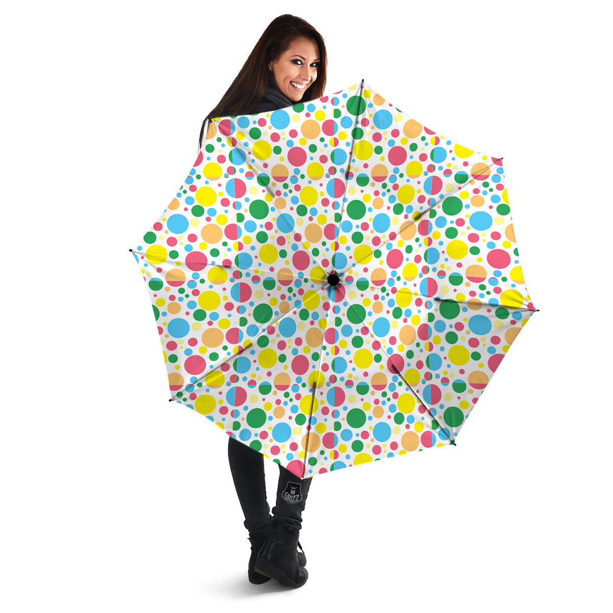 Polka Dot Colorful Print Pattern Umbrella-grizzshop