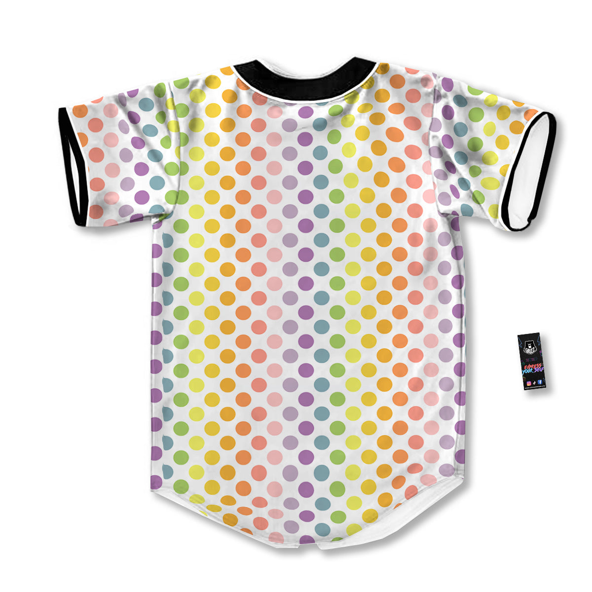 Polka Dot Colors Rainbow Print Pattern Baseball Jersey-grizzshop