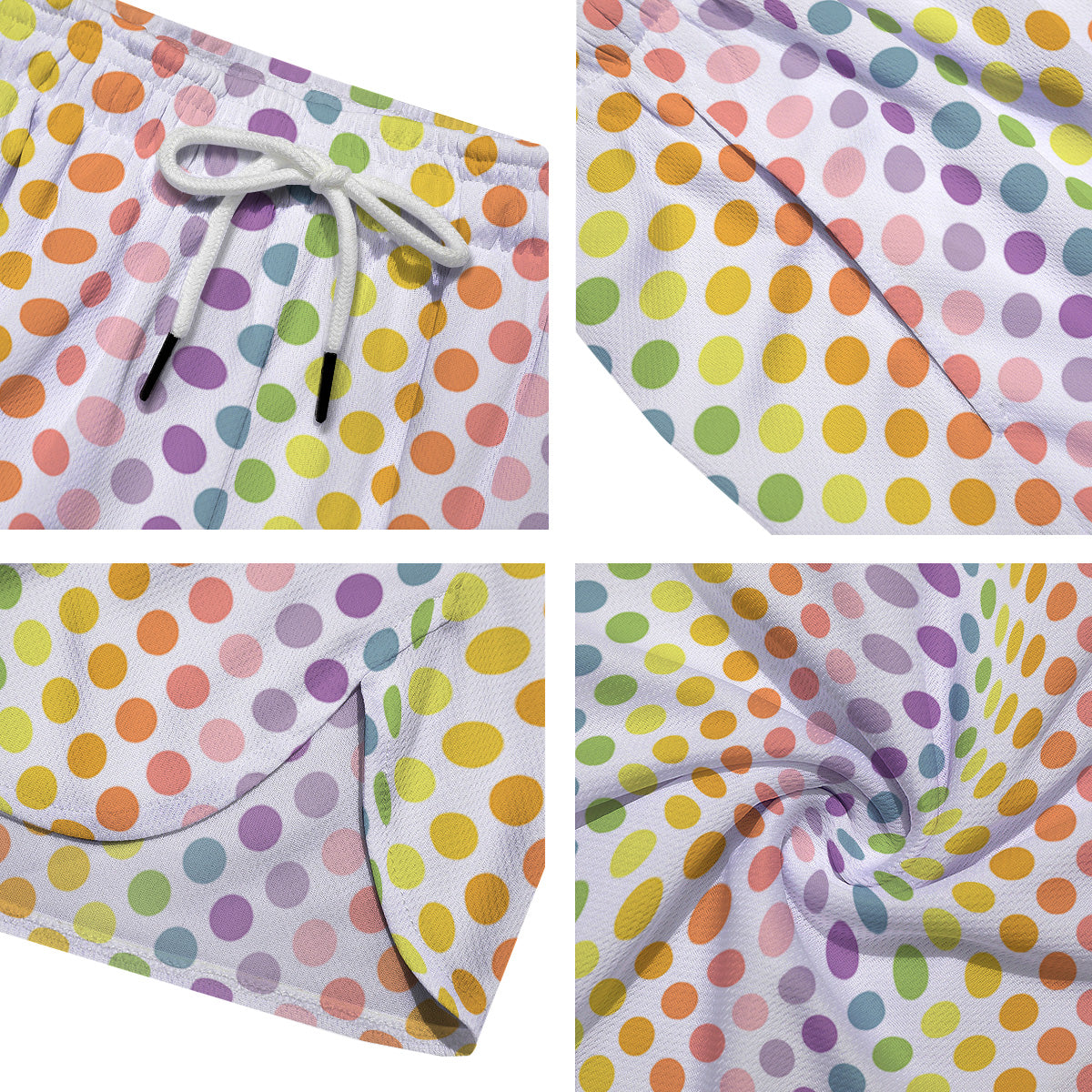 Polka Dot Colors Rainbow Print Pattern Men's Running Shorts-grizzshop