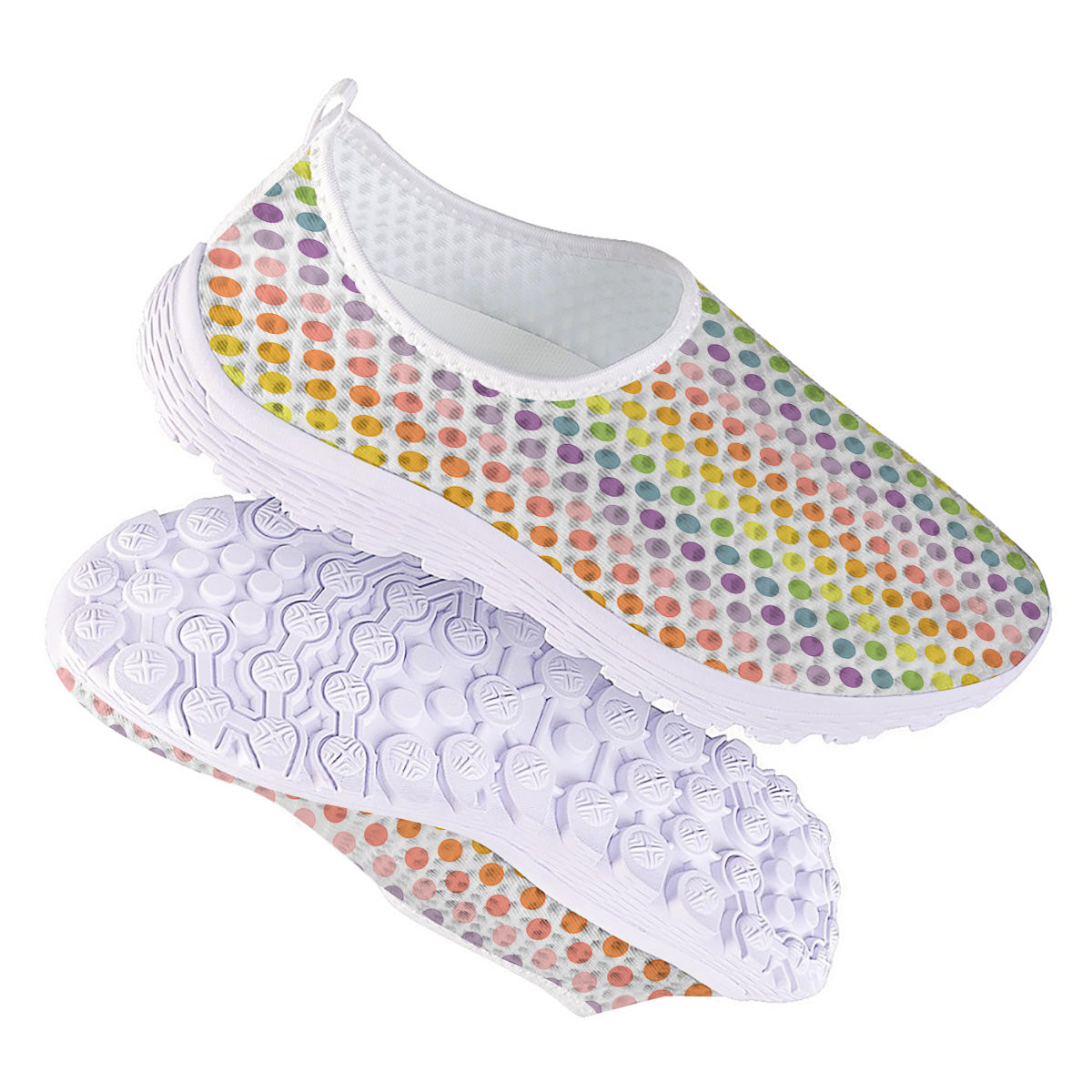 Polka Dot Colors Rainbow Print Pattern Nurse Shoes-grizzshop