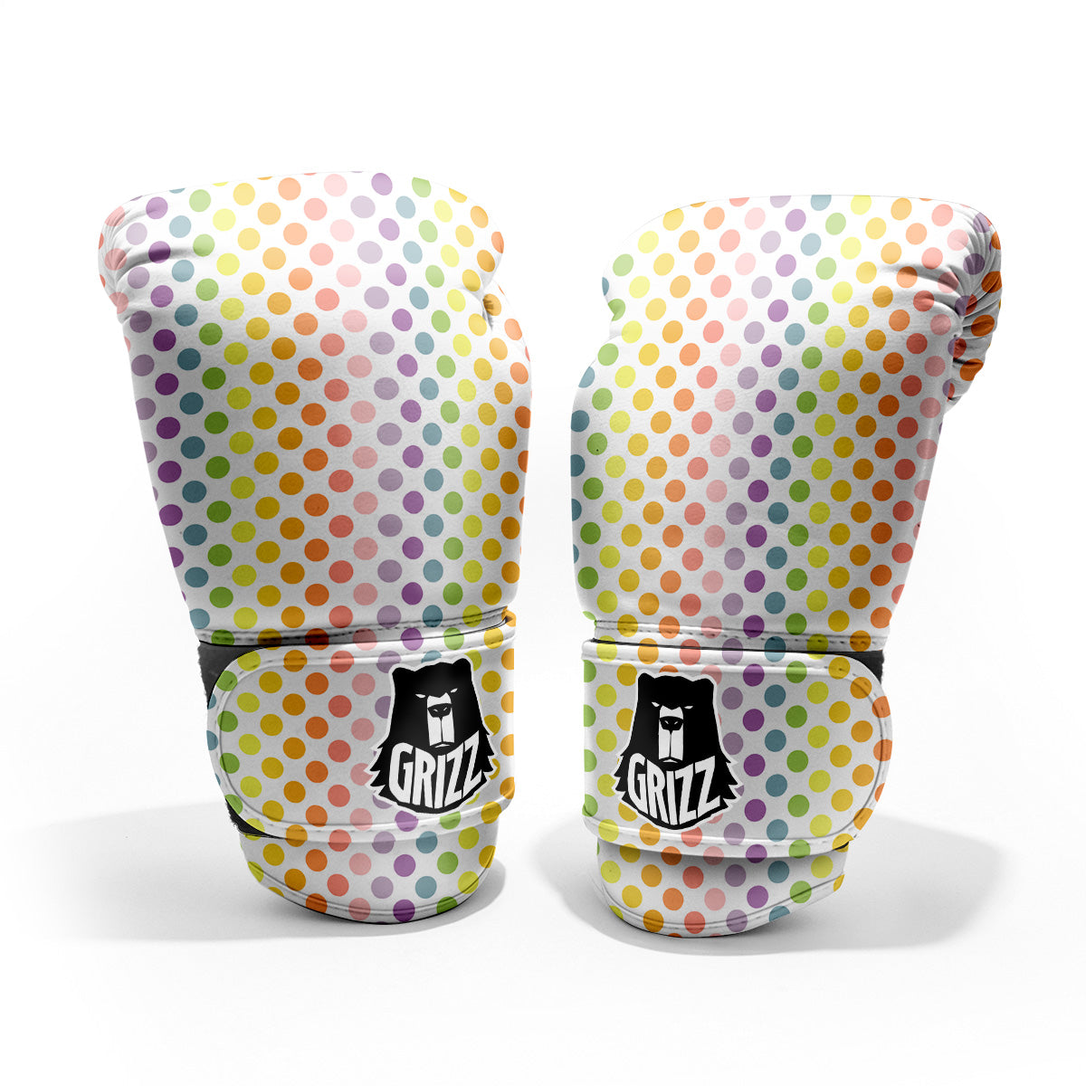 Polka Dot Colors Rainbow Print Pattern Pro Boxing Glove