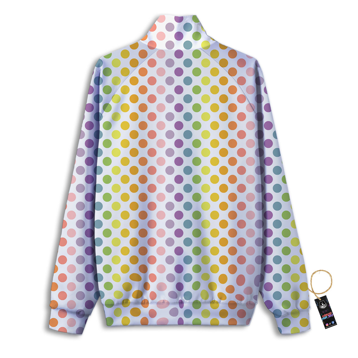Polka Dot Colors Rainbow Print Pattern Track Jacket-grizzshop