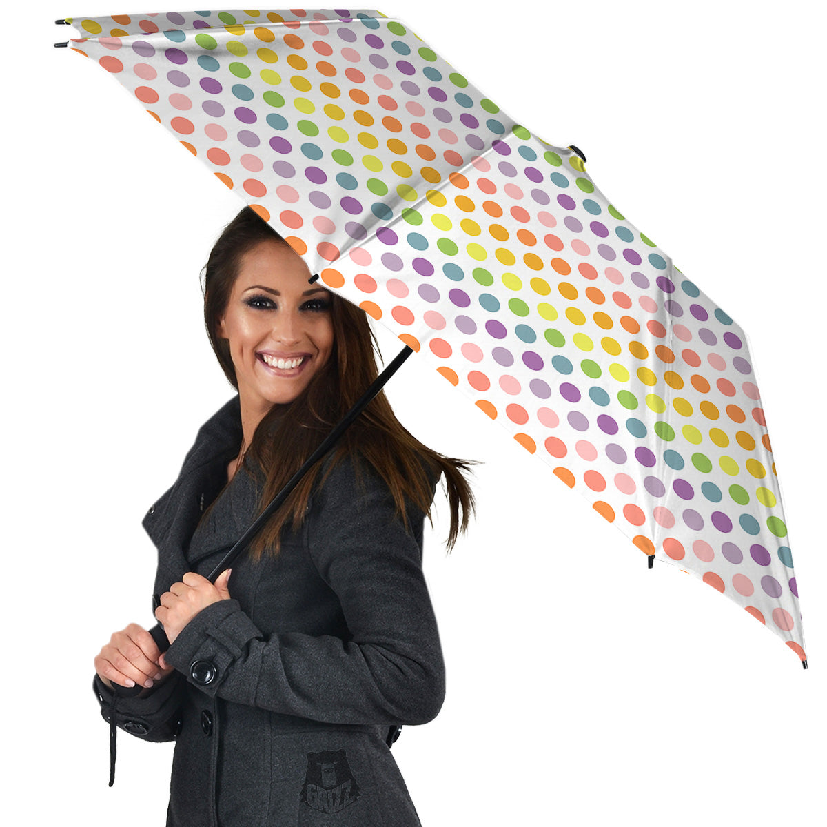 Polka Dot Colors Rainbow Print Pattern Umbrella-grizzshop