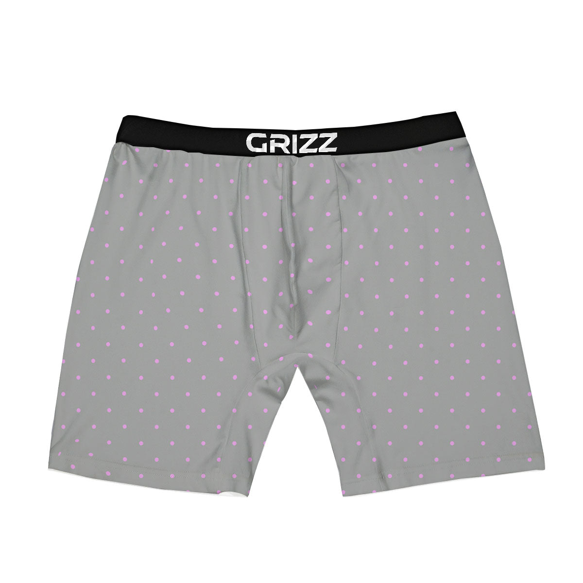 Polka Dot Grey And Pink Dot Print Pattern Boxer Briefs-grizzshop