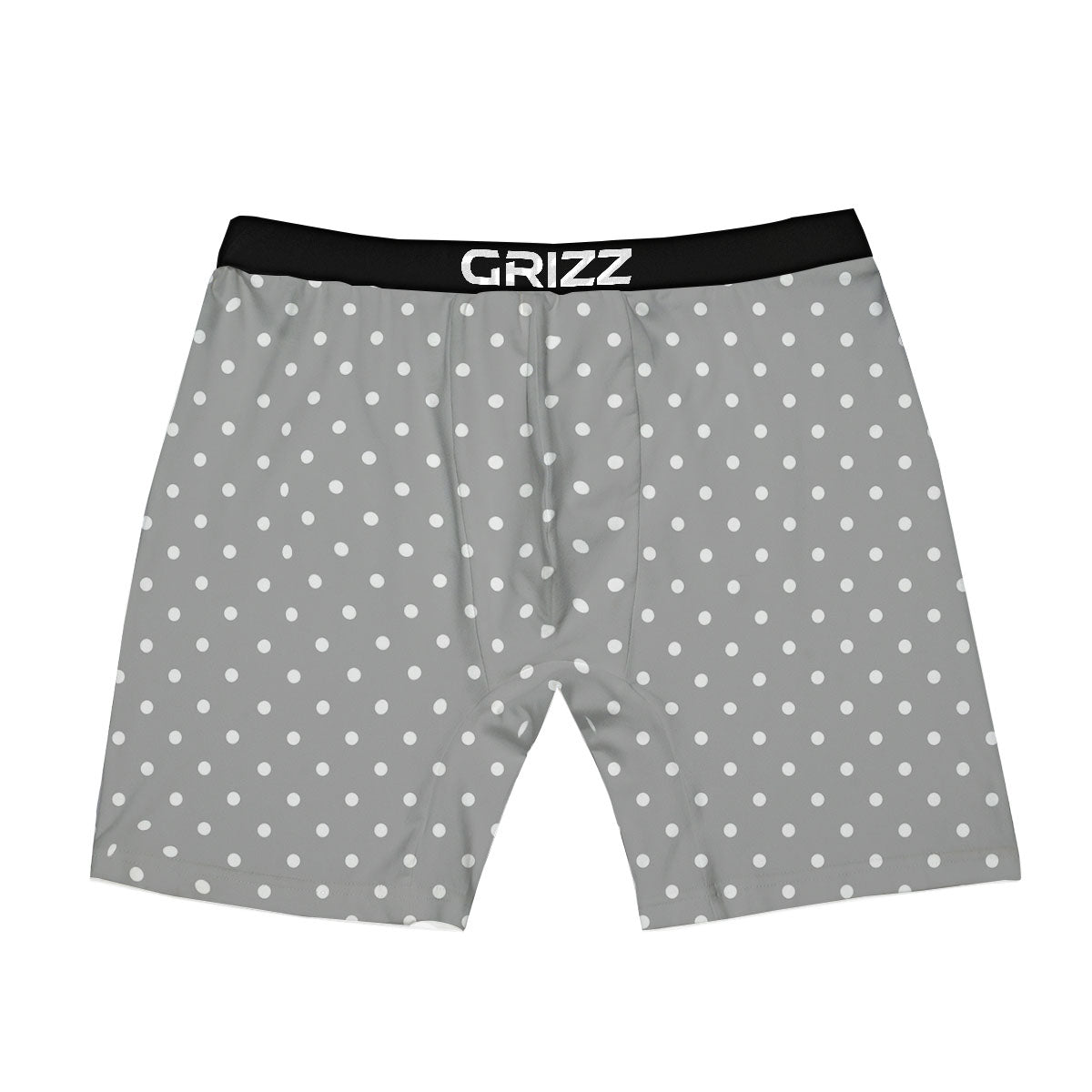 Polka Dot Grey And White Print Pattern Boxer Briefs-grizzshop