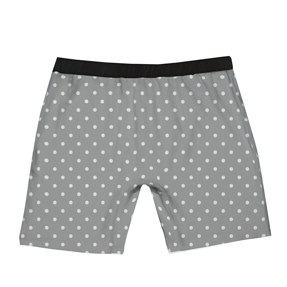 Polka Dot Grey And White Print Pattern Boxer Briefs-grizzshop