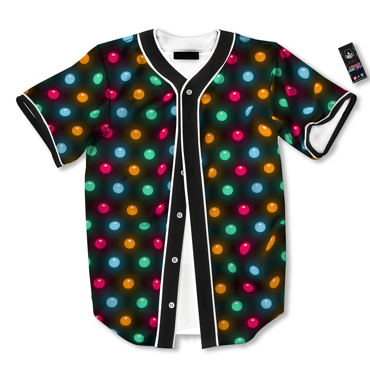 Polka Dot Light Print Baseball Jersey-grizzshop