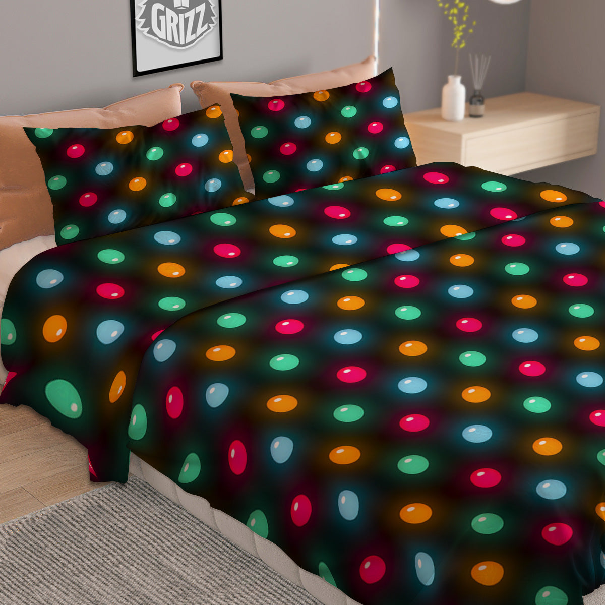 Polka Dot Light Print Duvet Cover Bedding Set