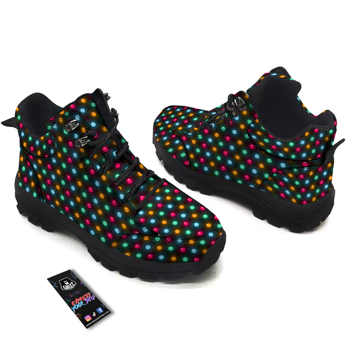 Polka Dot Light Print Hiking Shoes-grizzshop