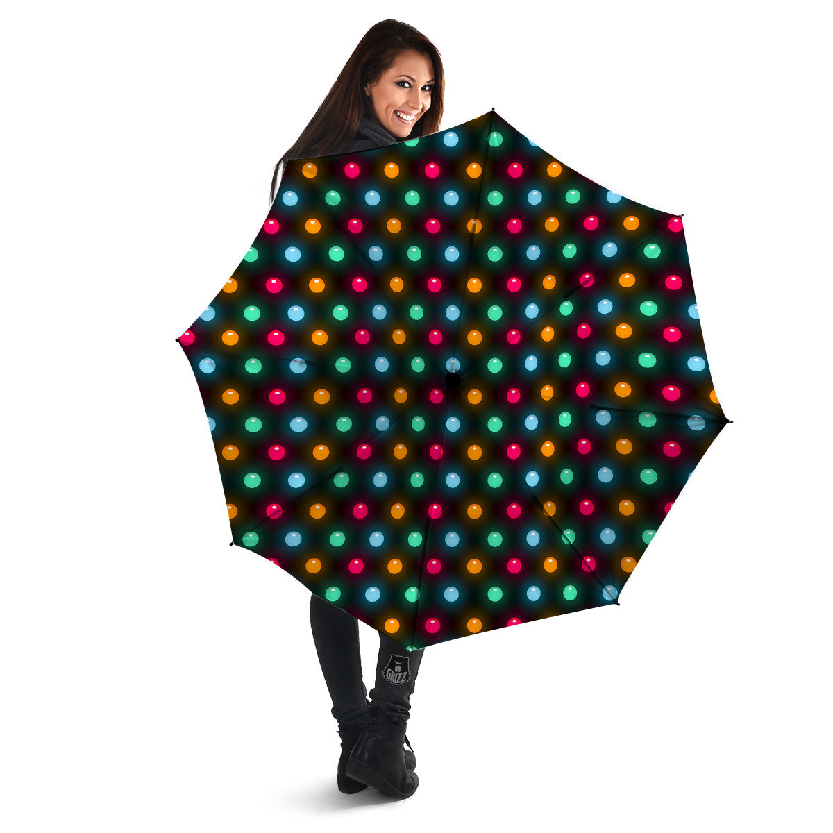 Polka Dot Light Print Umbrella-grizzshop