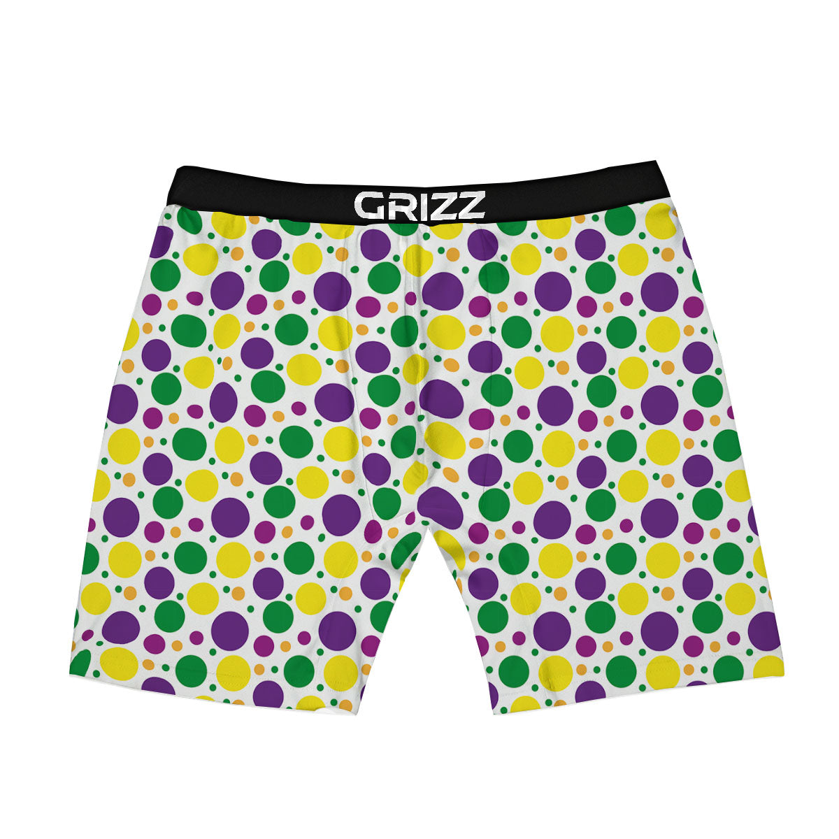 Polka Dot Mardi Gras Print Pattern Boxer Briefs-grizzshop