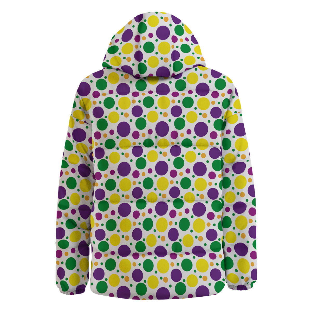 Polka Dot Mardi Gras Print Pattern Down Jacket-grizzshop