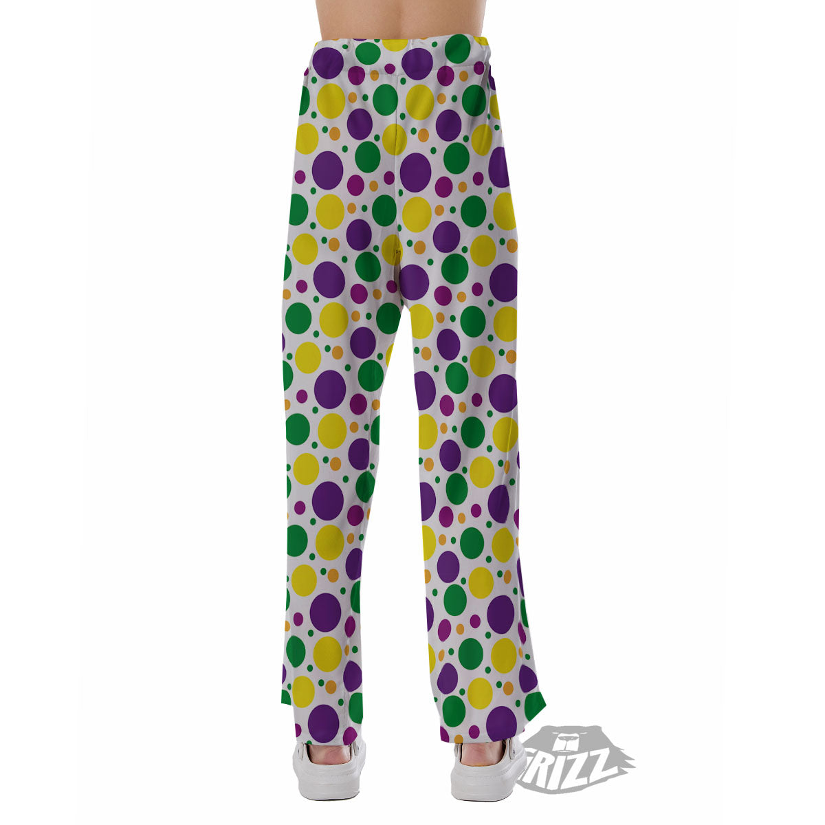 Polka Dot Mardi Gras Print Pattern Pajama Pants-grizzshop