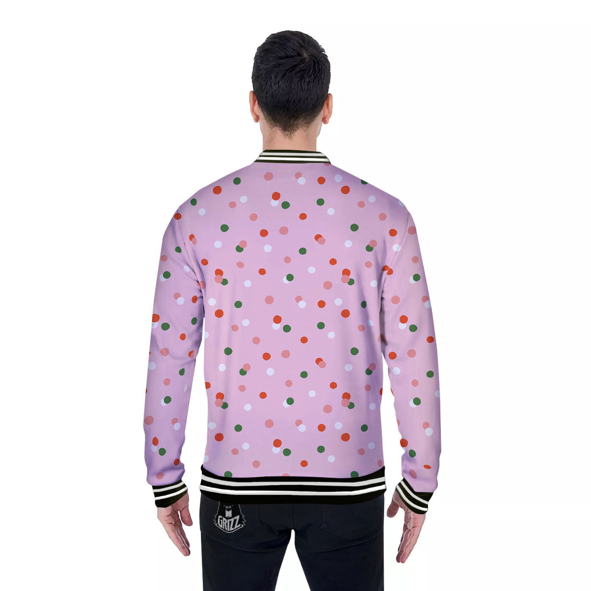 Polka Dot Merry Christmas Print Pattern Baseball Jacket-grizzshop