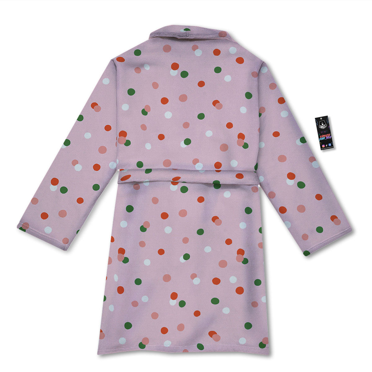 Polka Dot Merry Christmas Print Pattern Bathrobe-grizzshop