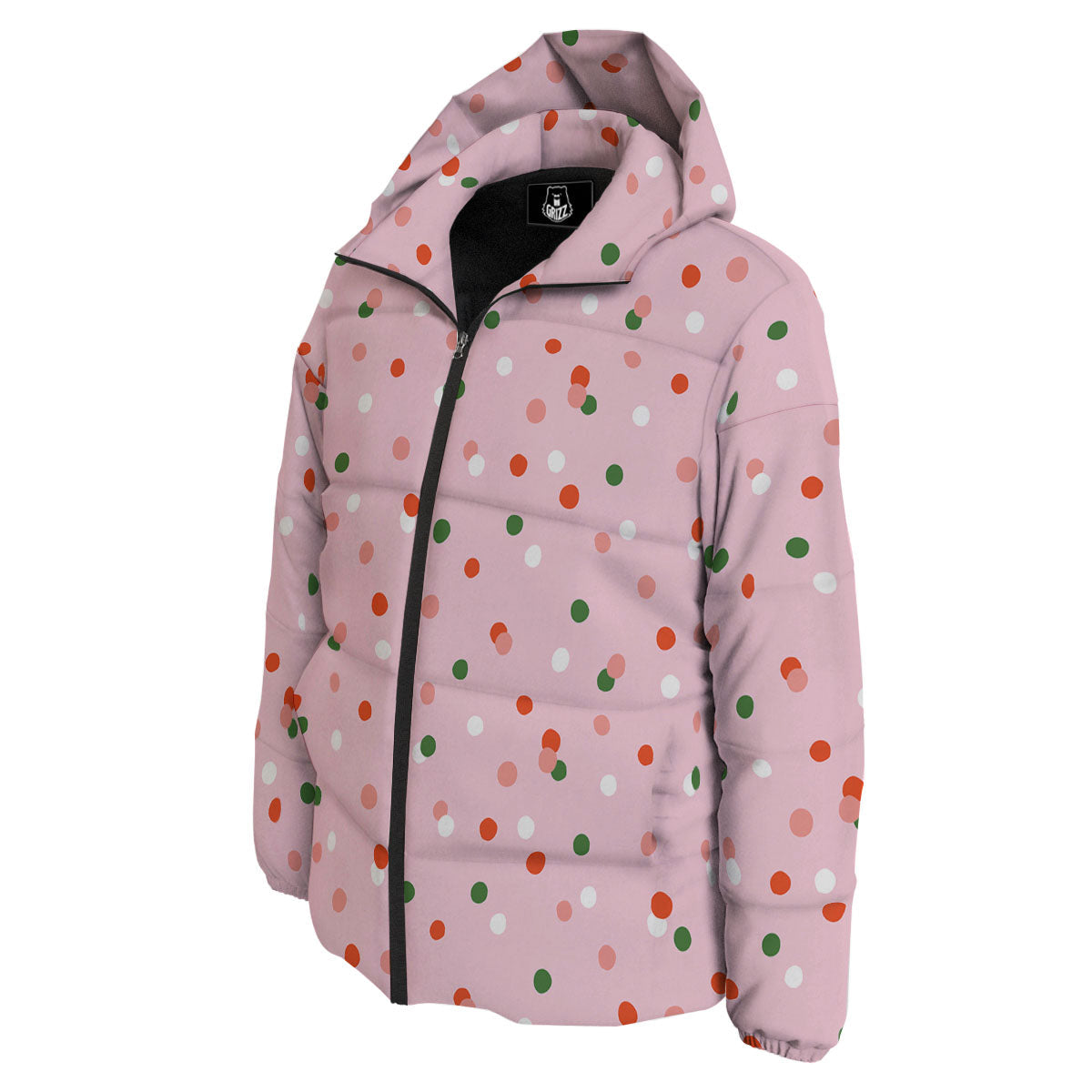 Polka Dot Merry Christmas Print Pattern Down Jacket-grizzshop