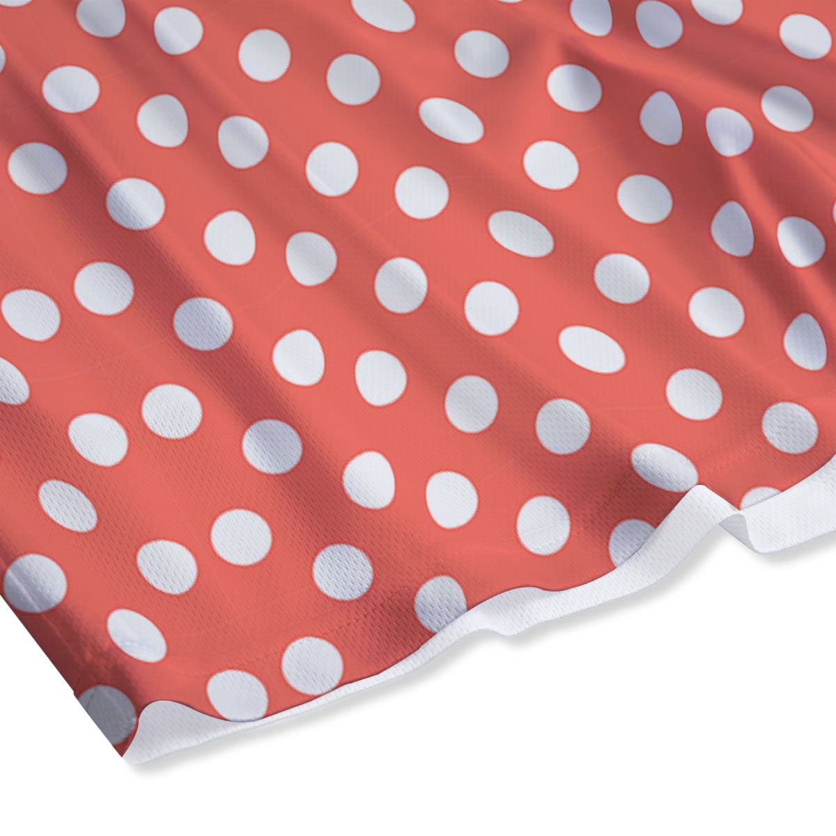 Polka Dot Pastel Red And White Print Mesh Shorts