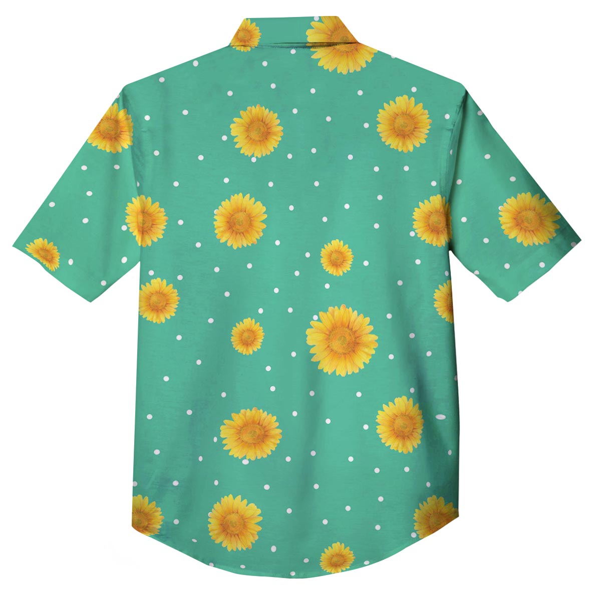 Polka Dot Sunflower Print Pattern Button Up Shirt-grizzshop