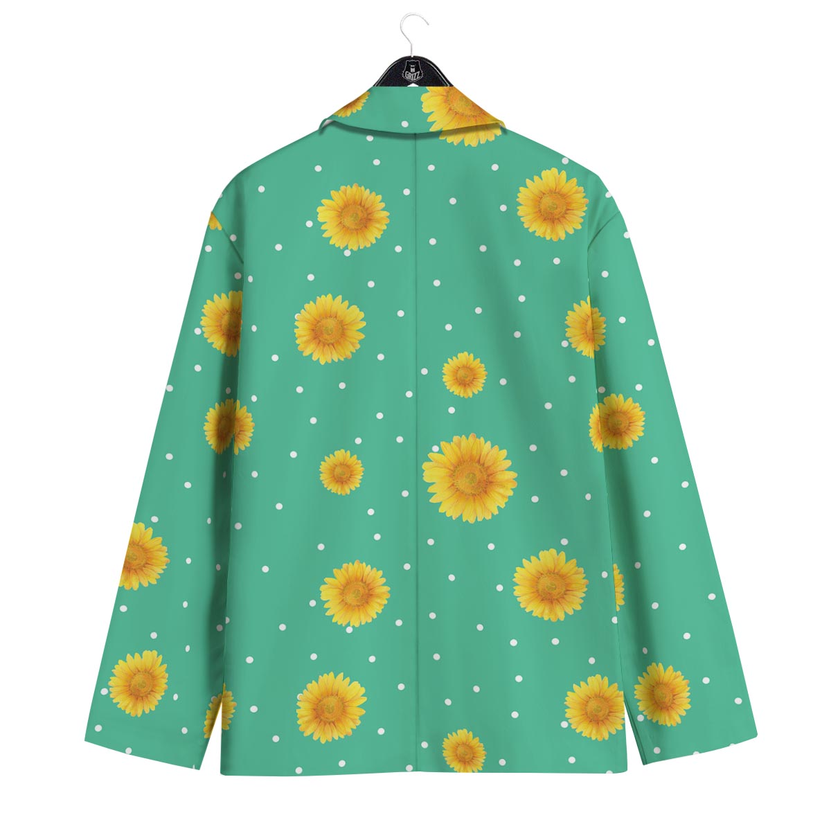 Polka Dot Sunflower Print Pattern Men's Sport Coat-grizzshop