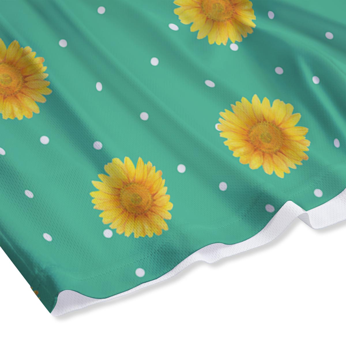 Polka Dot Sunflower Print Pattern Mesh Shorts