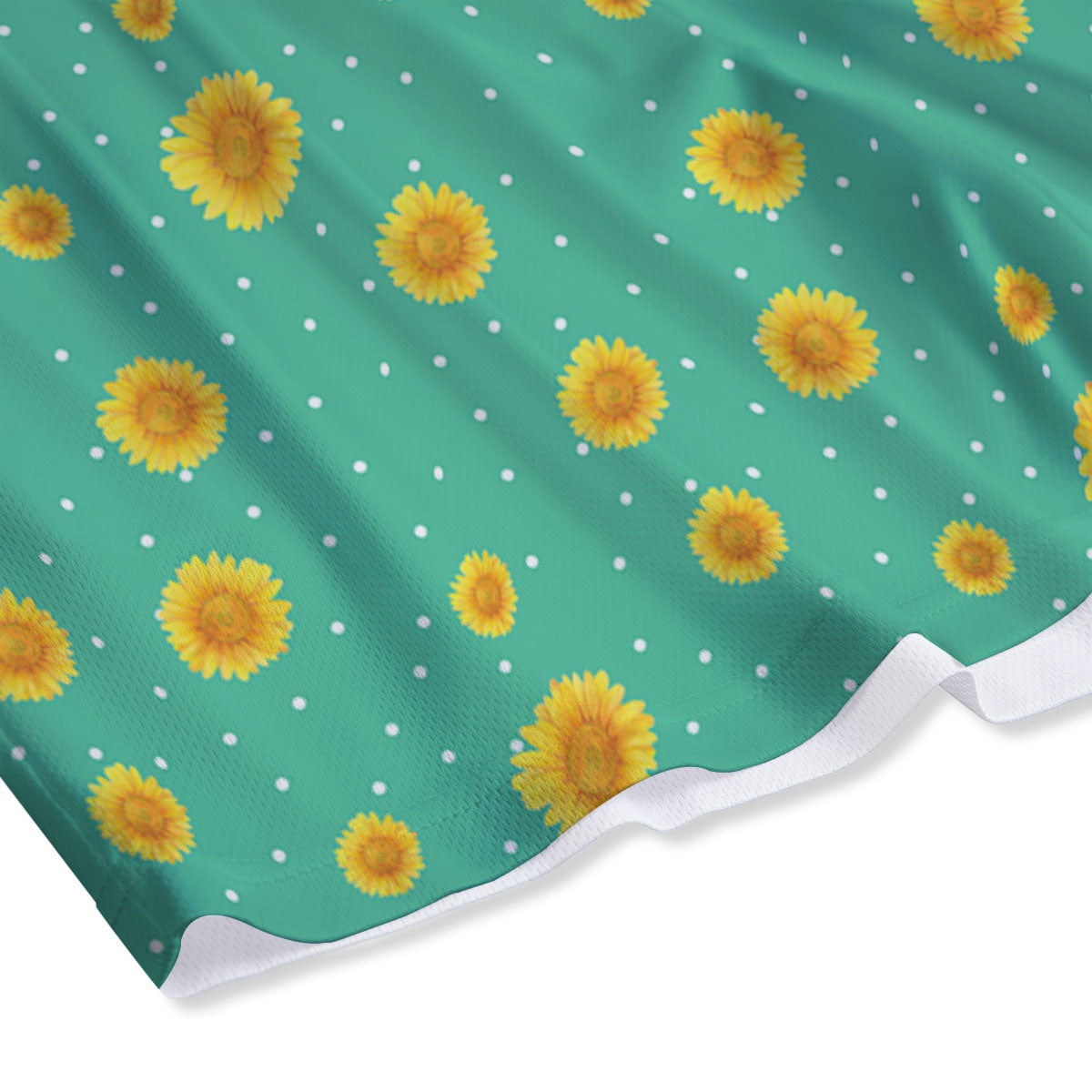Polka Dot Sunflower Watercolor Print Pattern Mesh Shorts