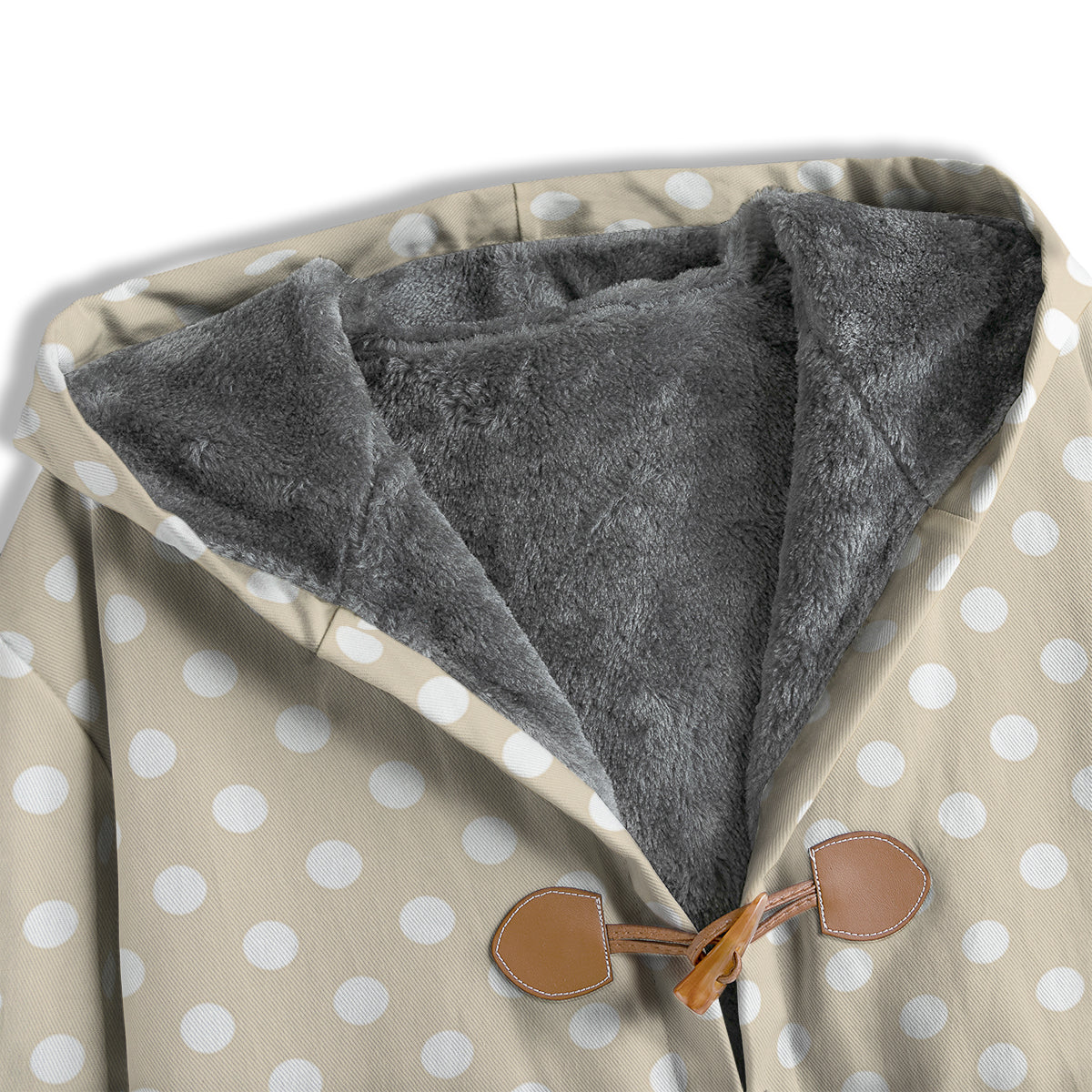 Polka Dot White And Beige Print Pattern Men's Windbreaker Jacket-grizzshop