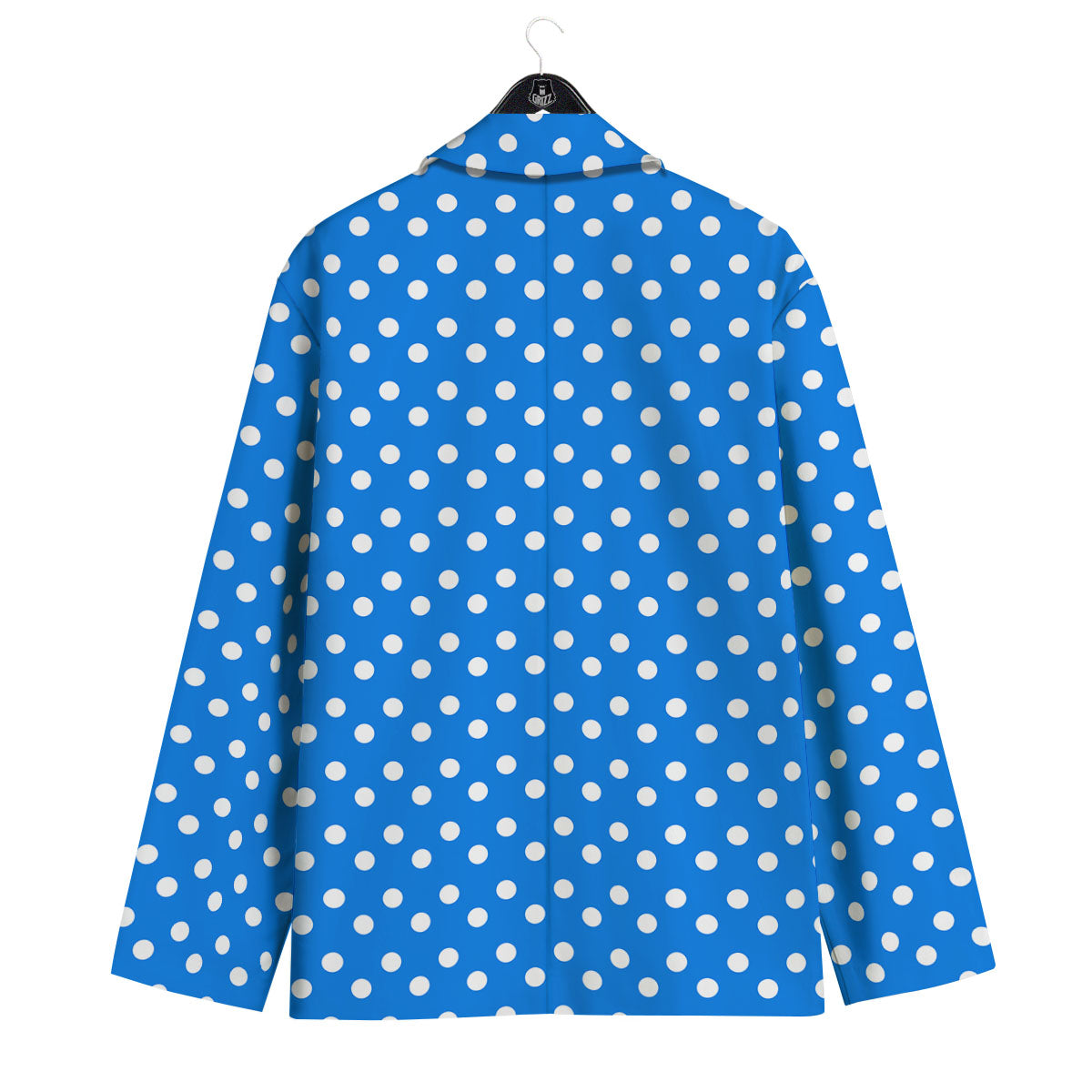 Polka Dot White And Blue Print Pattern Men's Sport Coat-grizzshop