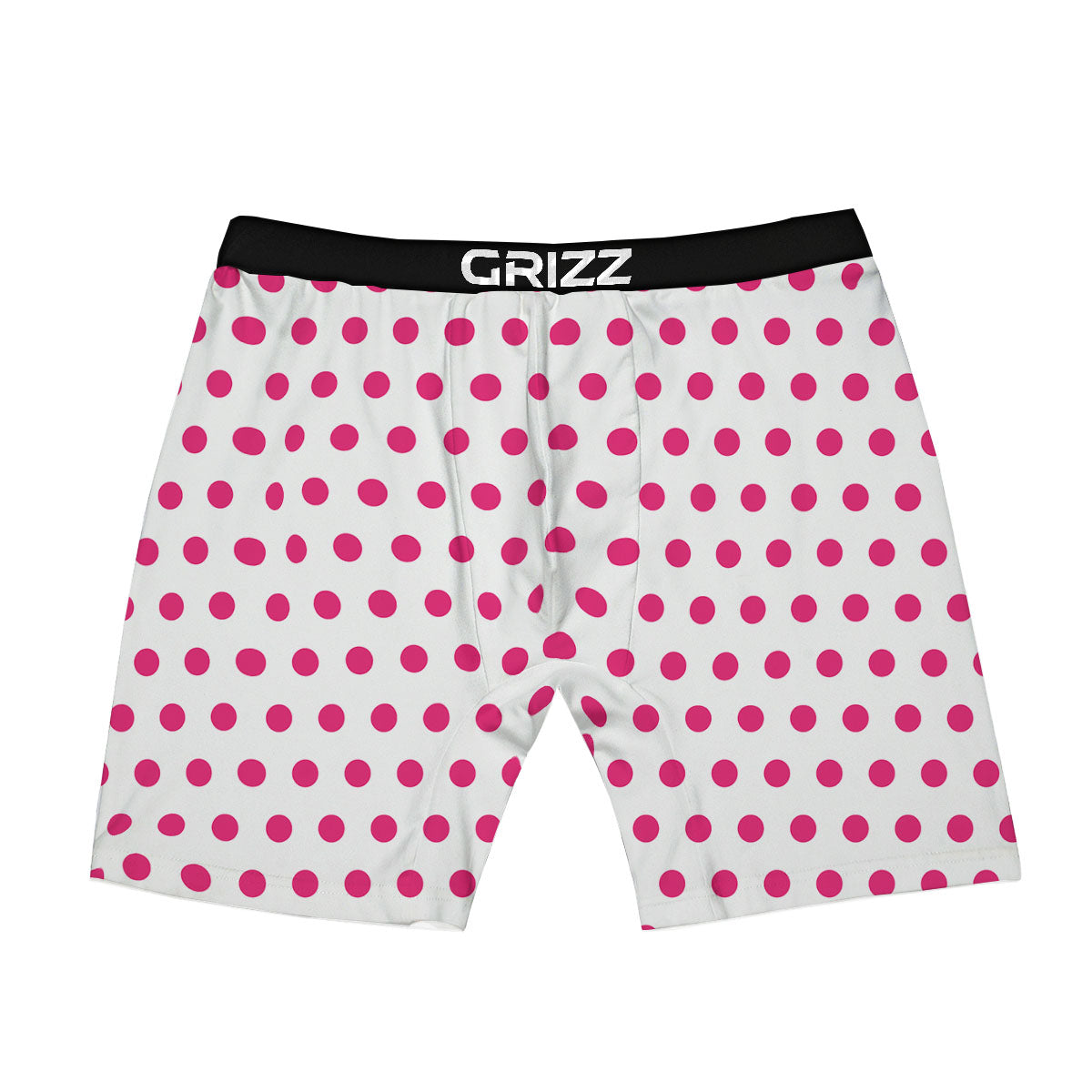 Polka Dot White And Pink Print Pattern Boxer Briefs-grizzshop