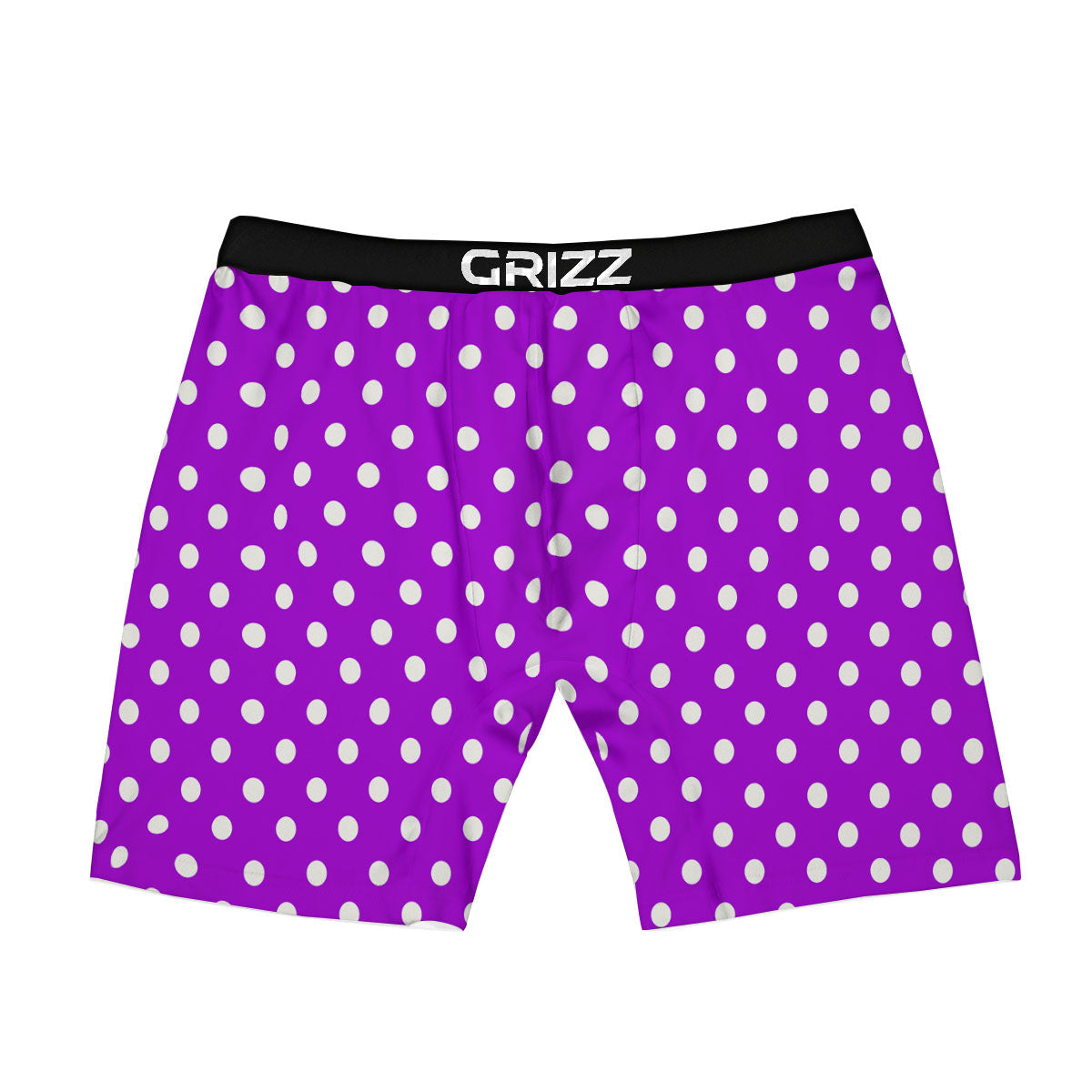 Polka Dot White And Purple Print Pattern Boxer Briefs-grizzshop