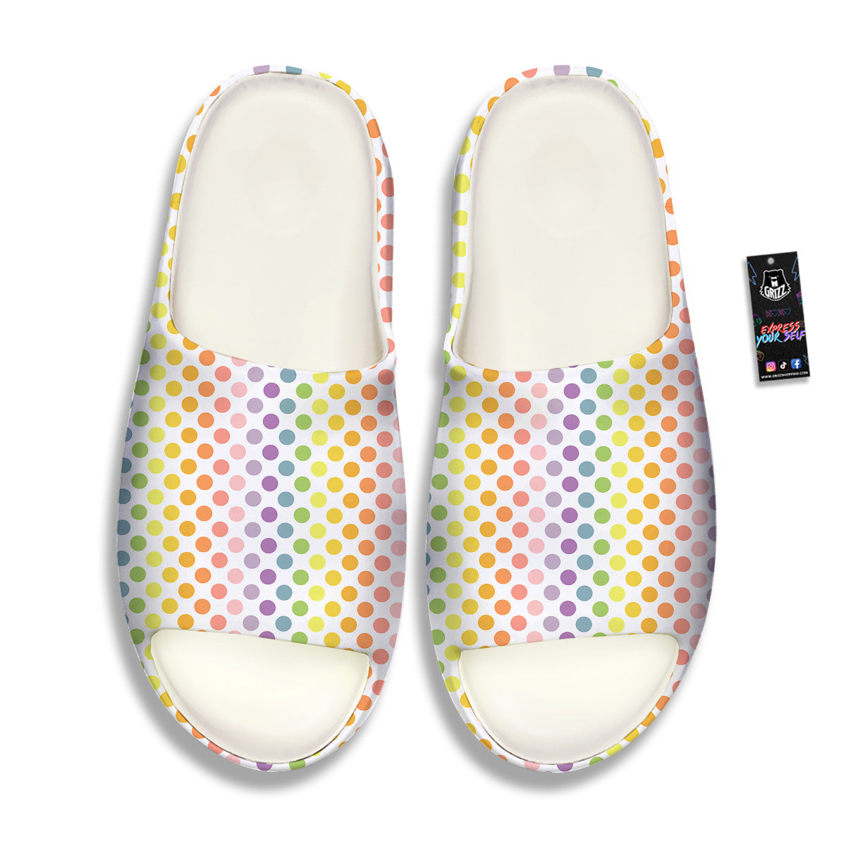 Polka Dot Colors Rainbow Print Pattern Sandals-grizzshop