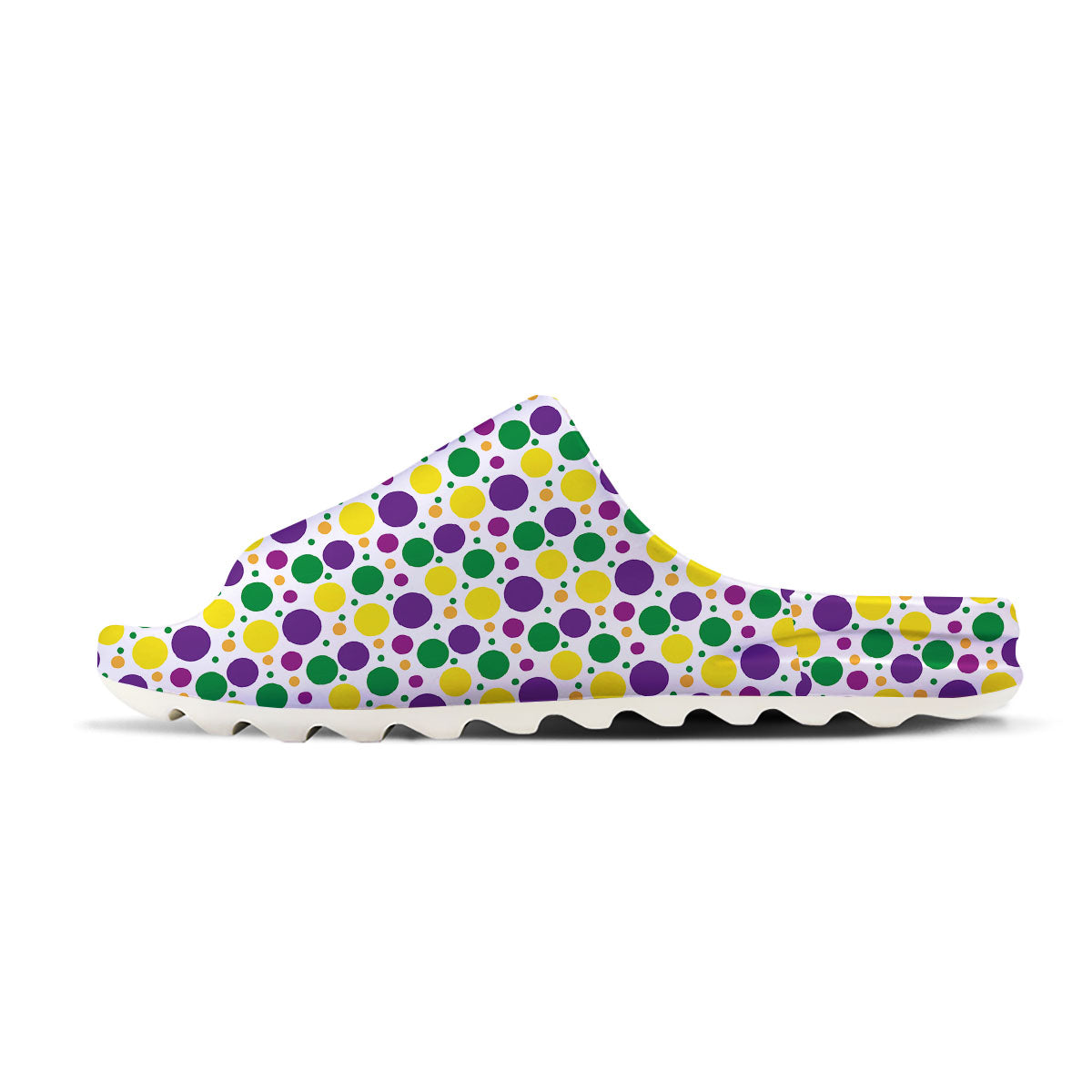 Polka Dot Mardi Gras Print Pattern Sandals-grizzshop
