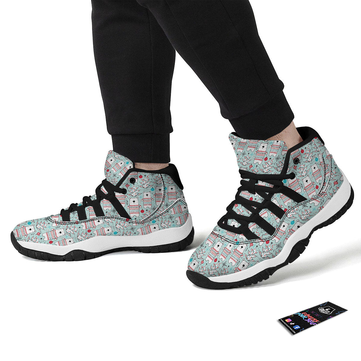 Polor Bear Christmas Black Bball Shoes-grizzshop