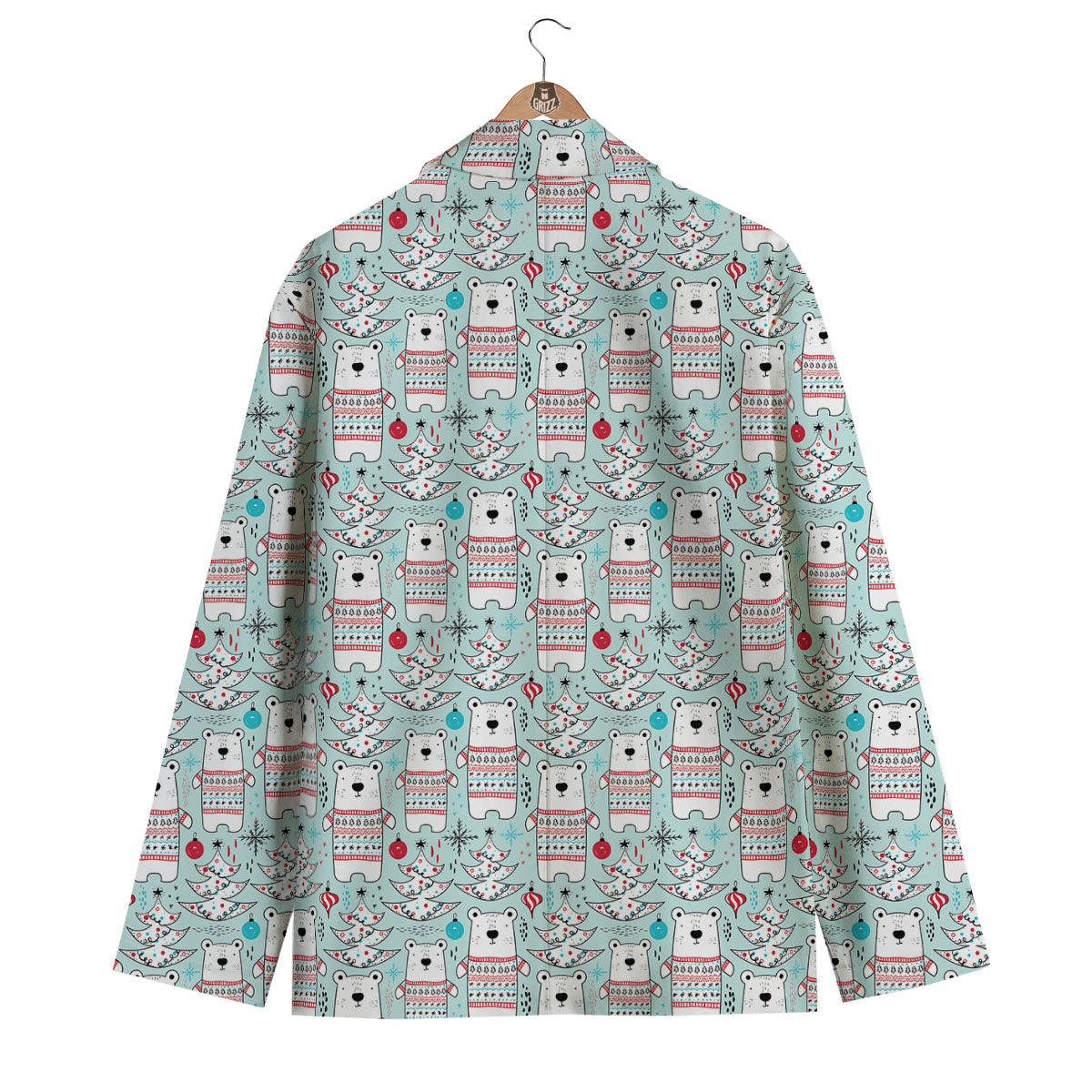 Polor Bear Christmas Men's Blazer-grizzshop